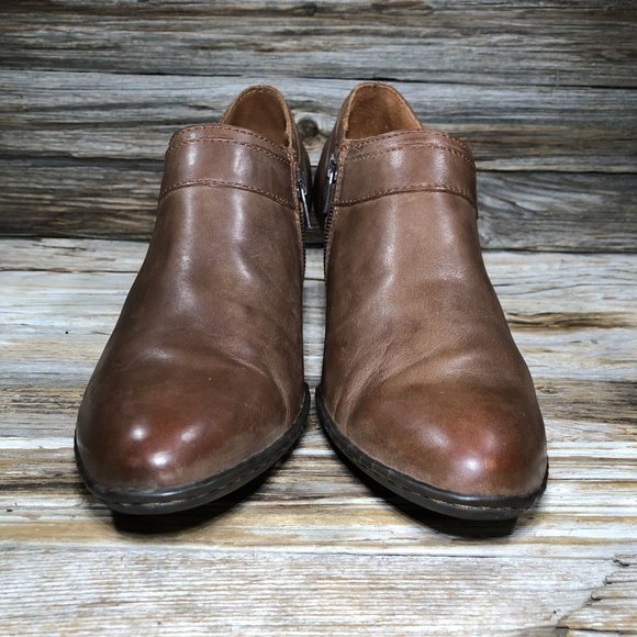 BOC Calixta Brown Leather Ankle Booties Women US 8.5, EU 40 - Picture 3 of 12